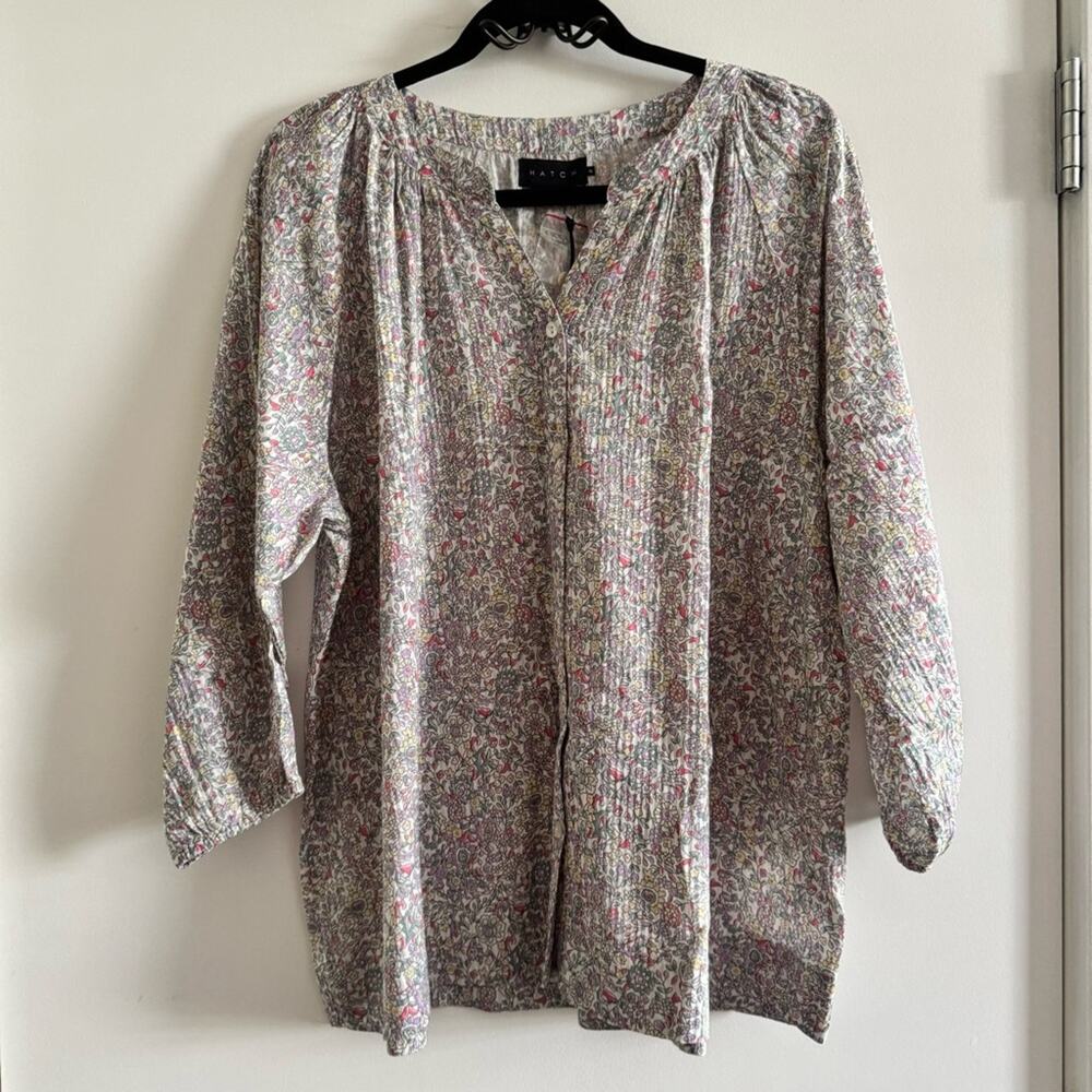 New HATCH The Aster Top Lavender Garden Floral Maternity Blouse Women's size 2/M